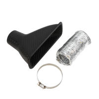 Kit De Tubo De Admisión De Aire Para Coche Con Patrón De Fibra De Carbono Universal Inlet Pipe Funnel Turbine Universal Para Bumper Grille 1/2/4 Packs - details 5