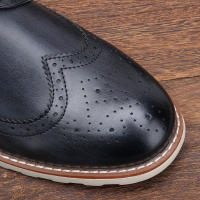 Zapatos Brogue Para Hombre 7-12 Comodidad Moda Lujo Casual Marca 2023 #Kd529 Suela De Goma Cuero Artificial Con Banda Elástica - details 3