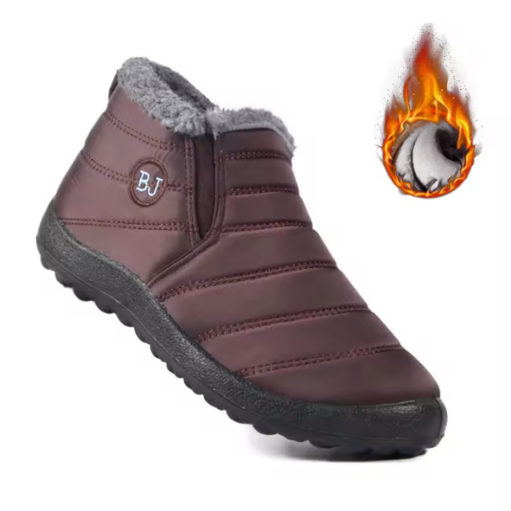 Botas De Nieve Para Mujer Botines De Invierno Impermeables Con Plush Interior Plataforma Slip on Unisex Botas De Piel De Microfibra Cubierta Por La Rodilla - 1