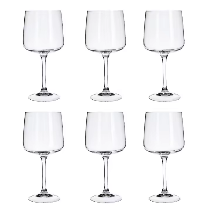 Quid Caja 6 Copas de Cristal 66CL. Alta Calidad. Diseño Elegante. Reciclable. - 1