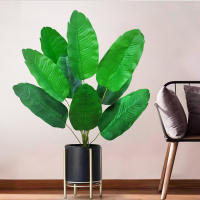 Planta Artificial De Palma Tropical Grande Hojas De Plátano Falso 24 Hojas Toque Real Strelitzia Reginae Para Jardín Interior 65-120 Cm - details 23