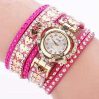 Reloj De Mujer De Lujo Retro Con Diamantes Y Correa Larga De Piel Corazón De Melocotón Reloj De Cuarzo Con Dial De Vidrio Resistente Al Agua - details 5