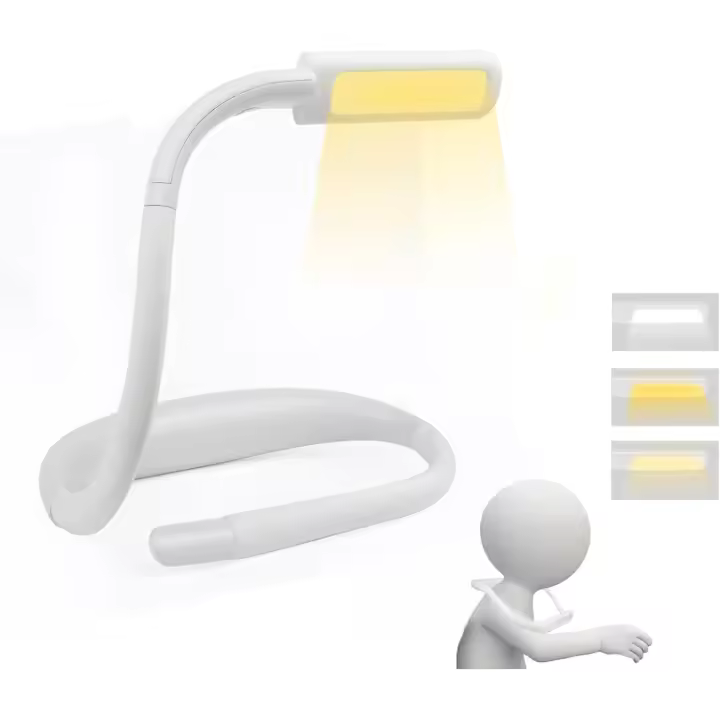 Luz de lectura de cuello recargable, luz de lectura LED, luz de lectura de cama, brillo ajustable - 1