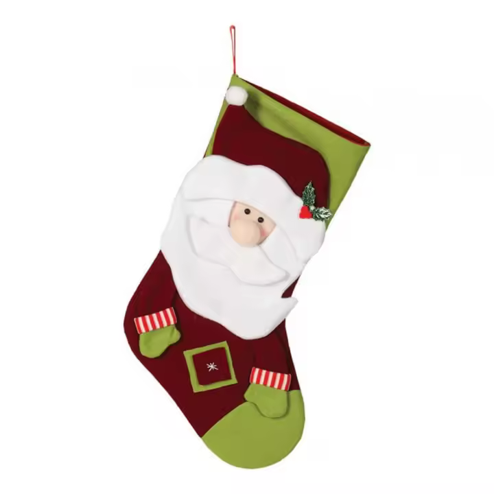 Guirma Bota de Papá Noel Verde y Marrón 55 cm - 1