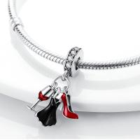 Perlas De Perfume Para Mujer Plata Esmaltada Colgante De Zapatos Altos Y Lápiz Labial Para Pulsera DIY Joyería - details 20