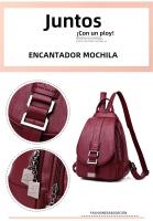 Mochila Multifuncional De Cuero Para Mujer Casual Para Adolescentes Chaleco De Viaje Bolsa Escolar Saco De Espalda Para Damas - details 3