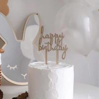 YOMDID 1PC Inserto De Pastel De Madera Para Cumpleaños Decoración Perfecta Para Mesa De Postres Y Fiestas Personalizado Con Letras - details 6