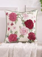 Funda De Cojín Decorativa De Algodón Bordada Con Flores Estilo Rustico Para Hogar Funda De Cojín De Tela Suave Para Sala De Estar Y Dormitorio - details 1