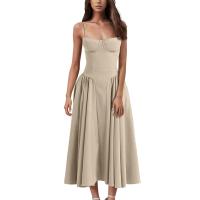 Vestido Midi Elegante Y Delgado Sin Espalda Para Mujer Vestido De Fiesta De Verano Elegante Con Suspensión Sólida Vestidos Para Mujer - details 11