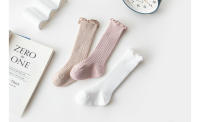 Calcetines De Algodón Para Bebés Y Niñas Largos Hasta La Rodilla Con Volante Estilo Frilly Solids Adecuados Para Primavera Verano Talla Unica Para Recién Nacidos Hasta 36 Meses - details 10