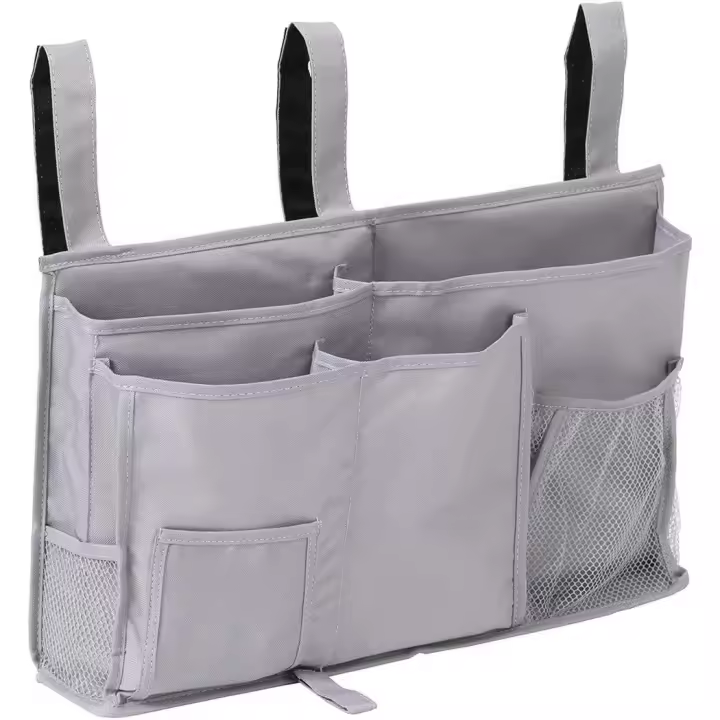 Organizador de cabeza, soporte para Bolsa de almacenamiento Colgante with 8 bolsos laterales para literas y Rieles de Cama - 1