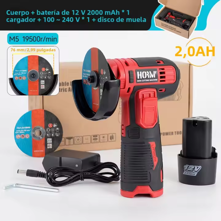 Hormy Mini Molina De Ángulo 12V 19500RPM Con Batería De Litio Herramienta Eléctrica Para Corte Y Pulido Herramienta De Potencia Sin Cable - 1