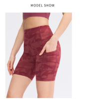Pantalones cortos de Yoga para mujer, pantalones de camuflaje, cintura alta, ajustados, para gimnasio, Fitness, correr, mallas deportivas, medias de secado rápido S M L XL 2XL - details 3