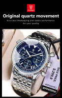 Reloj De Hombre POEDAGAR Militar Moda Resistente Al Agua Con Luminiscencia Y Fecha Cronógrafo Acero Inoxidable Lujo Quartzo Reloj De Pulsera - details 9