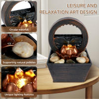 Fuente De Escritorio Creativa Para Decoración Del Hogar Relajación Meditación Con Cascada Ornamento De Buena Suerte Y Luz Suave Regalos Moderno Estilo Material Plástico - details 1