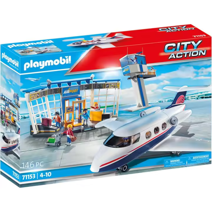 PLAYMOBIL CITY ACTION - AEROPUERTO CON AVIÓN Y TORRE DE CONTROL, 71153, tienda con licencia oficial - 1