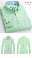 Camisa De Oxford Para Hombre Algodón Y Poliéster Estilo Casual De Negocios Con Rayas Y Cuadros Cuello Alto Manga Larga No Hierro Slim Fit Color Sólido Para Otoño/Invierno - details 16