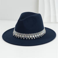 Sombrero De Jazz Elegante Para Mujer Con Borde Plano Y Tulipán De Cuentas Brillantes Para Bodas Y Fiestas - details 4