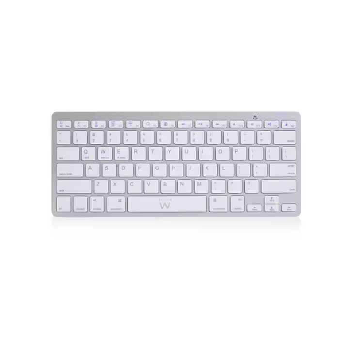 Ewent EW3161 teclado Bluetooth QWERTY Español Plata, Blanco - 1