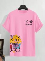 Camiseta De Hombre Estilo Casual Con Diseño De Oso Minimalista Transpirable Y Suave Para Verano T-Shirt Oversize Con Estampado De Muñeca - details 10