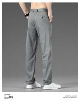Pantalones Casuales De Verano Para Hombre Estilo Coreano Color Sólido Elásticos Y Cómodos Pantalones Negocios Rectos Y Sueltos Talla Media Cierre De Cremallera - details 10