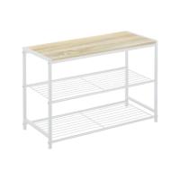 ARISE SHOP-Estanteria 3 niveles Metal Madera en Blanco Estanteria organizador Cocina Dormitorio Escritorio Zapatero 60 x 30 x 43 cm - details 0