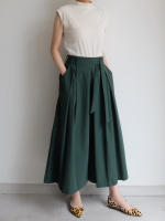 Falda Midi A-Line Elegante De Cintura Alta Para Mujer REALEFT Con Bolsillos Estilo Coreano Casual Suelta Y Solidaria Con Cinturón - details 9