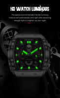 Reloj De Pulsera Militar LIGE Para Hombres Con Dial Grande Y Esqueleto De Cráneo Cronógrafo De Silicona Resistente Al Agua Y Luminoso - details 7