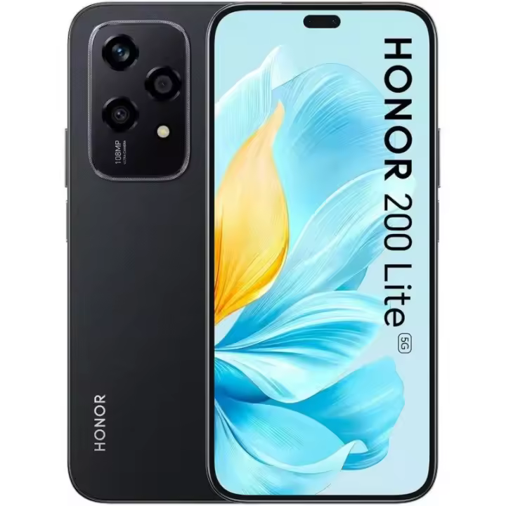 HONOR 200 Lite 5G, Triple Cámara 108 Mpx, 256GB ROM + 8GB ROM, Pantalla 6.67", Batería 4500 mAh,Octa Core MediaTek Dimensity 6080(6nm), Dual SIM, NFC,MagicOS 8.0/Android U - 1