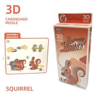 Puzzle 3D Para Niños Animal Educativo Temprano Modelo De Papel Panda Ardilla Zorro Elefante Juguete Inteligente De Papel - details 2
