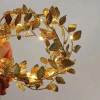 Cadena De Luces Faeir De 2M Con 20 LED Hojas Doradas Para Decoración De Bodas Cumpleaños Y Jardín Artificial Guirnalda Vínculo Iluminado - details 4