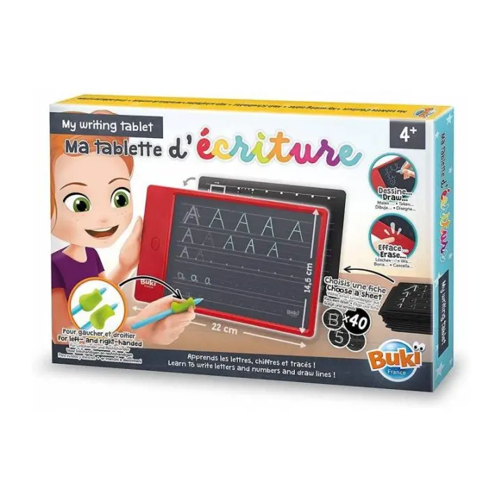 Tablet de Escritura Buki para Aprendizaje Temprano con 40 Fichas y Guía de Dedos - 1