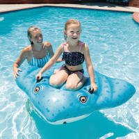 INTEX - Flotador hinchable, 145x185 cm, Diseño raya, Incluye parche reparación, Con 2 asas de sujeción, 2 cámaras de aire, Colchonetas de piscina, Hinchables playa, Juguete agua - details 1
