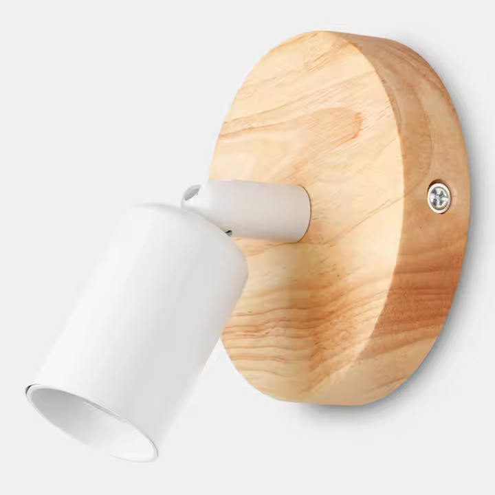 Lámpara De Pared De Madera E27 Soporte Vintage Para Iluminación Interior Decorativa Para Dormitorio Comedor Sala De Estar - 1