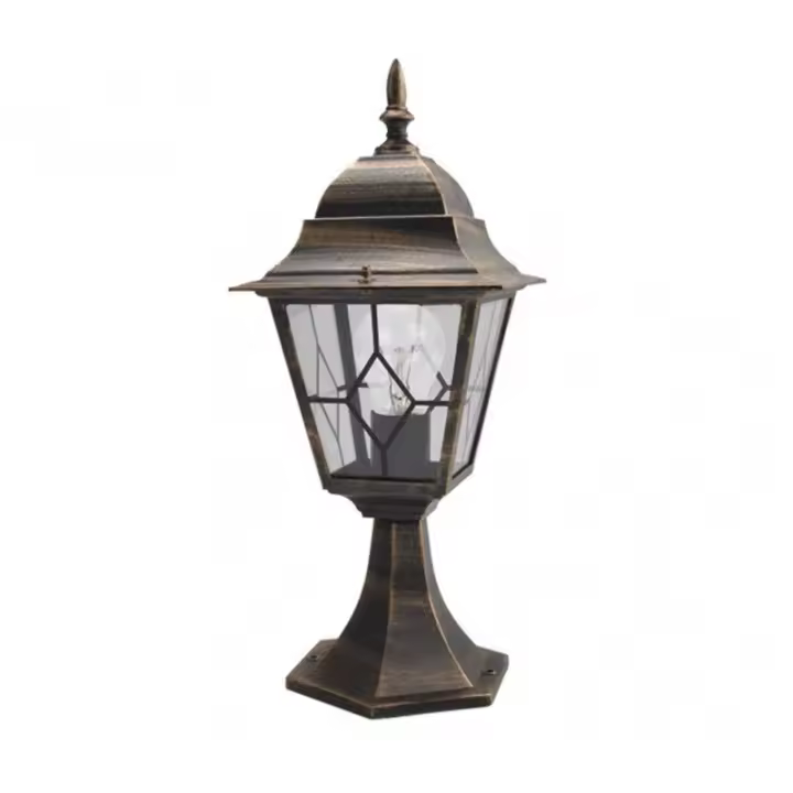 FABRILAMP Farol Sobremuro Exterior Aluminio Bootes 1xe27 Negro/Oro 44x18,5x18,5 Cm IP4 - 1