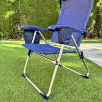 Silla Plegable Alta Rainbow 113x60x59 cm, 5 posiciones, con portavasos y bolsillo con cremallera - details 0