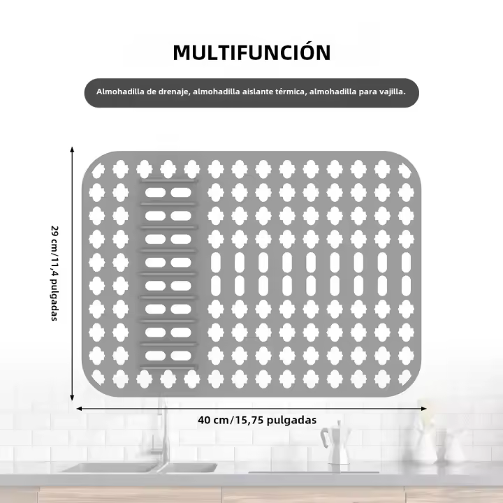 Alfombrilla De Drenaje De Silicona Protector De Fregadero Resistente Al Calor Tapete De Cocina Recortable Antideslizante Para DIY - 1