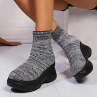 Botas De Pies Altos Para Mujer Invierno 2024 Moda Nueva Zapatos De Caminar Cómodos Botas De Nieve Góticas Tendencia PU Material - details 12