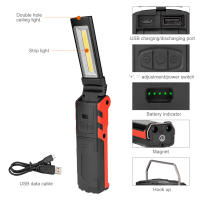 Lámpara De Trabajo LED COB Recargable USB Con Gancho Magnético Y Batería 18650 Torch Inspección Luz De Mano Impermeable 1200 Lumen - details 2