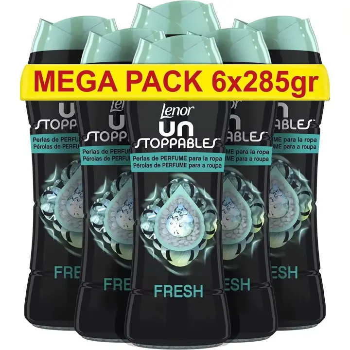 LENOR Unstoppables Perlas Perfumadas para Ropa aroma Fresh bote 285 gr Caja 6 Botes - 1