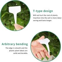 Plant Labels and Pen for Outdoor Plants, 100Pcs Plant Markers & Labels Plastic White Garden Plant Tags for Seed, Herb, 6x10cm, T-Type - details 1