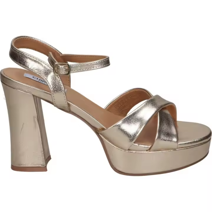 CHIKA10 | Sandalias de Tacón CHK10 Jolie 13 para Mujer – Sandalias de Fiesta en Color Dorado – Sandalia Evento con Hebilla – Tacón Alto y Cómodo – Con Plataforma – Evento – Boda – Ceremonia – Estilo Elegante - 1