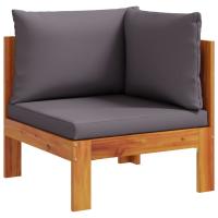 vidaXL Sofá de jardín de esquina con cojines madera maciza de acacia Crema, Gris oscuro, Conjunto Terraza Muebles Jardín Exterior Juego de Muebles de jardín Mueble Jardín Exterior Muebles de Salon Exterior - details 1