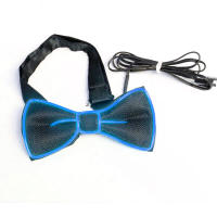 Pajarita luminosa hilo de neón Luminosos Fluorescentes Bow tie neon  Pajarita con Led para fiestas - details 2