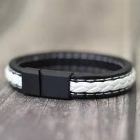 Pulsera De Cuero Trenzado Para Hombre Estilo Hiphop Rock Regalo De Cumpleaños Accesorio Para Novio Pulsera Roja Suerte - details 5