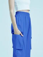 Women's Casual Workwear Sweatpants High-Waisted Loose Fit Solid Color with Belt And Pockets mid Waist Ankle-Length Polyester - details 18