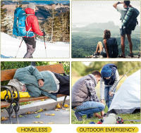 Manta De Sobrevivencia Exterior 130x210cm Impermeable De Aluminio Dorado Y Plata Para Primeros Auxilios Y Camping - details 6