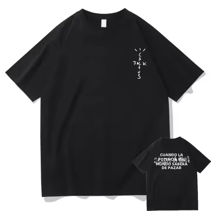 Camiseta Cactus Jack Nuevo Diseño Gráfico Asap Rocky Moda Casual Hombre Mujer Verano Estilo Hip Hop Camiseta Manga Corta - 1