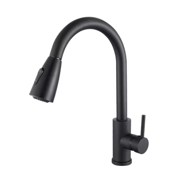 Grifo de cocina, grifo de fregadero de acero inoxidable 304, grifo de fregadero giratorio de 360° con rociador extraíble - 1