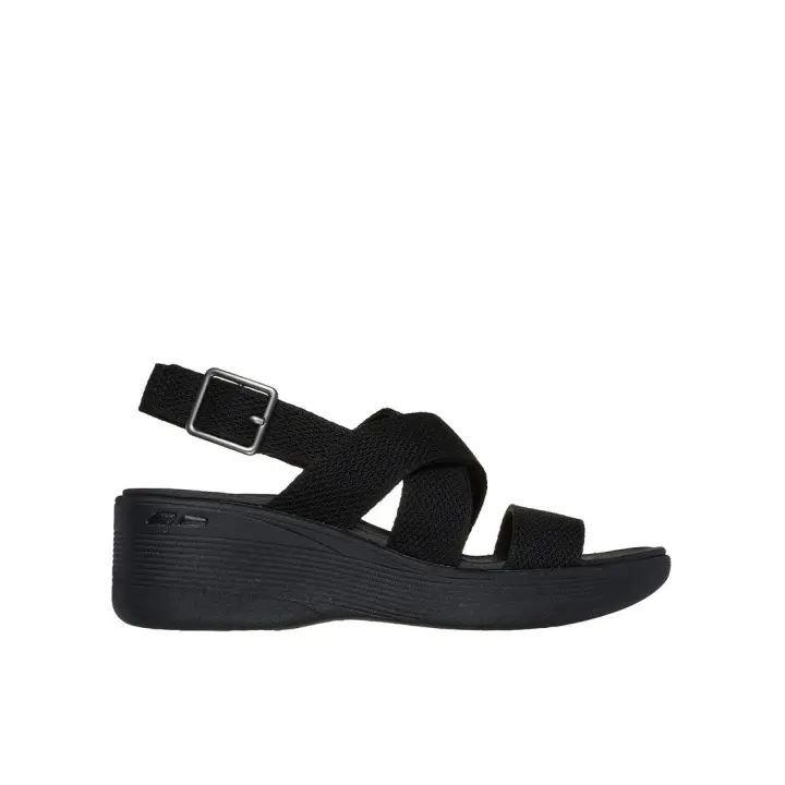 Skechers 163433_BBK Sandalias de cuña para mujer negras en textil 80167 - 1